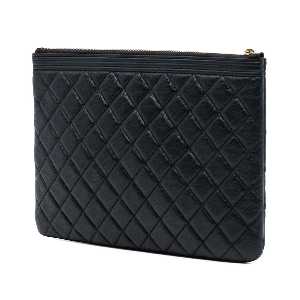 Pre-Loved Chanel Medium Quilted Caviar Boy O Case Clutch - Picture 2 of 7